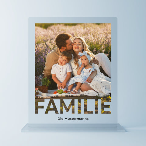 Geschenk für Familien - personalisiertes Acrylglas "Home"