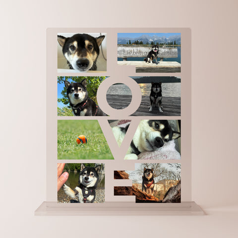 Geschenk für Hundeliebhaber - personalisiertes Acrylglas "Paw Love"