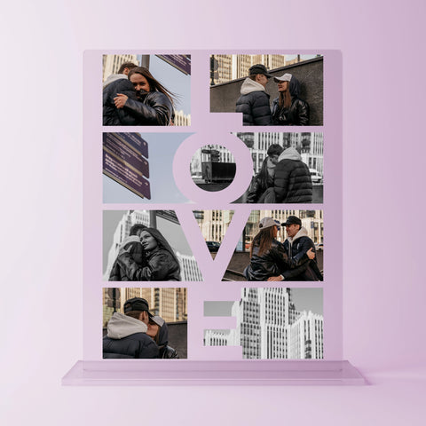 Geschenk zum Jahrestag - personalisiertes Acrylglas "Big L.O.V.E"
