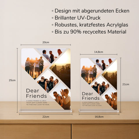 Geschenk für beste Freundin - personalisiertes Acrylglas "Dear Friends"
