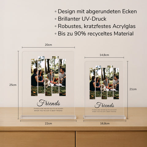 Geschenk für beste Freundin - personalisiertes Acrylglas "Friends"