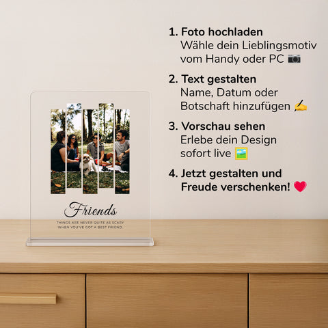 Geschenk für beste Freundin - personalisiertes Acrylglas "Friends"
