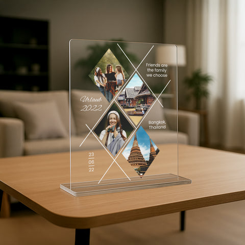 Geschenk für beste Freundin - personalisiertes Acrylglas "Gemeinsamer Urlaub"