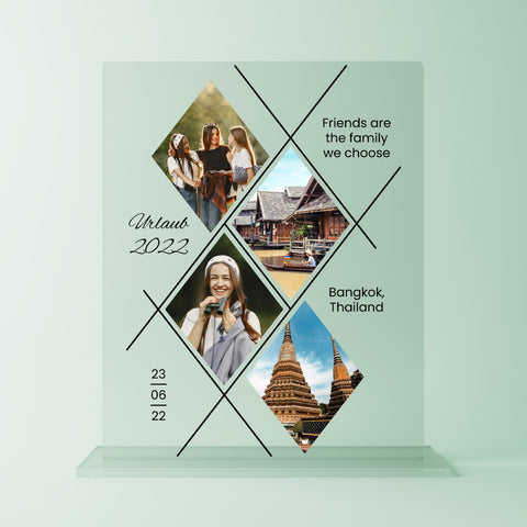 Geschenk für beste Freundin - personalisiertes Acrylglas "Gemeinsamer Urlaub"