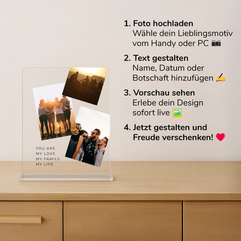 Geschenk für beste Freundin - personalisiertes Acrylglas "Memories"