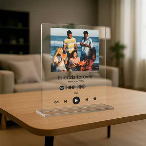 Geschenk für beste Freundin - personalisiertes Acrylglas "Song of friendship"