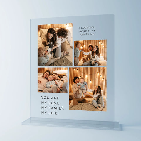 Geschenk für Eltern - personalisiertes Acrylglas "Familienglück"