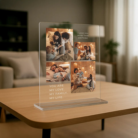 Geschenk für Eltern - personalisiertes Acrylglas "Familienglück"
