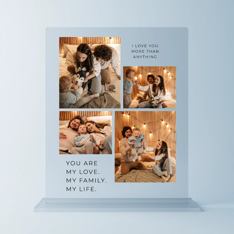 Geschenk für Eltern - personalisiertes Acrylglas "Familienglück"