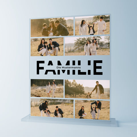 Geschenk für Familien - personalisiertes Acrylglas "Familienzeit"