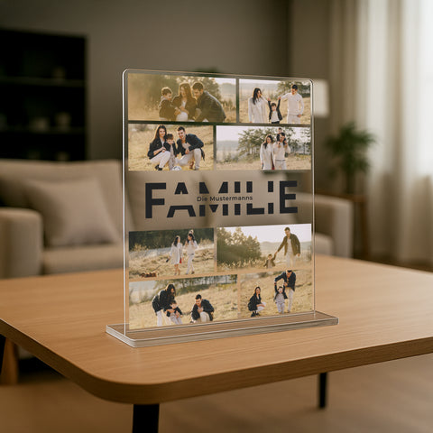 Geschenk für Familien - personalisiertes Acrylglas "Familienzeit"