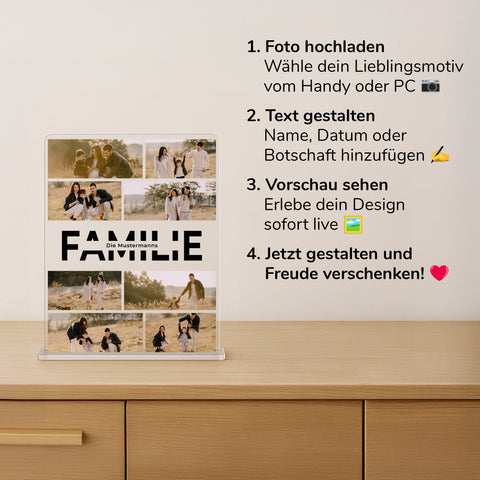 Geschenk für Familien - personalisiertes Acrylglas "Familienzeit"