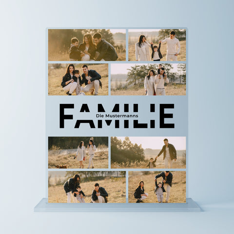 Geschenk für Familien - personalisiertes Acrylglas "Familienzeit"