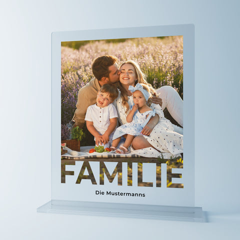 Geschenk für Familien - personalisiertes Acrylglas "Home"