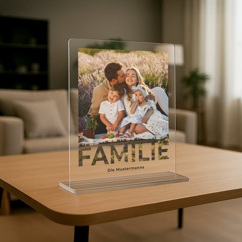Geschenk für Familien - personalisiertes Acrylglas "Home"