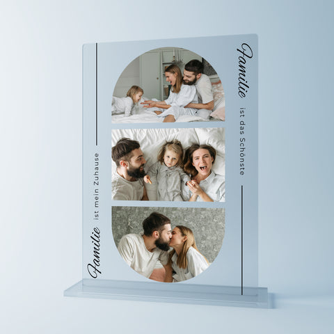 Geschenk für Familien - personalisiertes Acrylglas "Zusammen ist man Zuhause"
