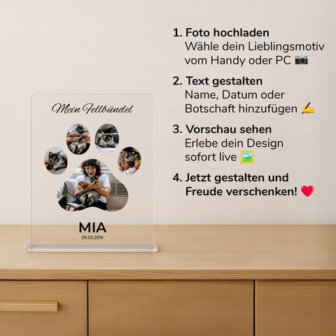 Geschenk für Katzenliebhaber - personalisiertes Acrylglas "Cat Lover"