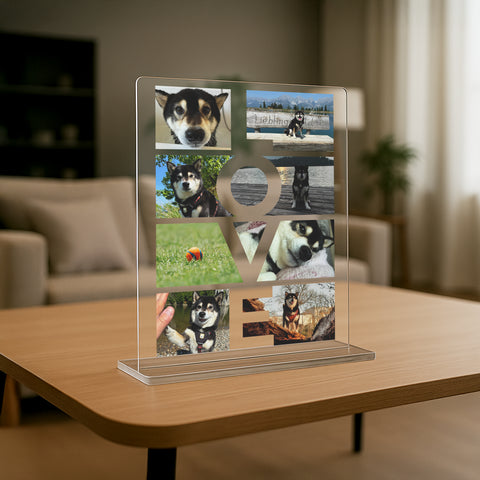 Geschenk für Hundeliebhaber - personalisiertes Acrylglas "Paw Love"
