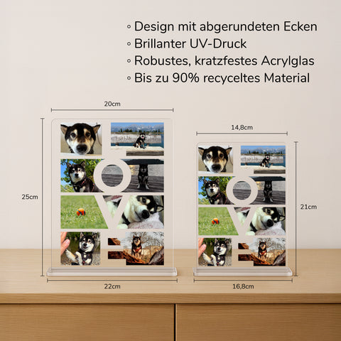 Geschenk für Hundeliebhaber - personalisiertes Acrylglas "Paw Love"