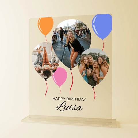Geschenk zum Geburtstag - personalisiertes Acrylglas "Ballons"