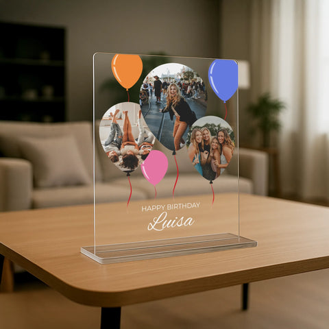 Geschenk zum Geburtstag - personalisiertes Acrylglas "Ballons"