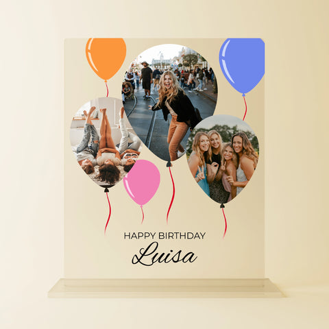 Geschenk zum Geburtstag - personalisiertes Acrylglas "Ballons"