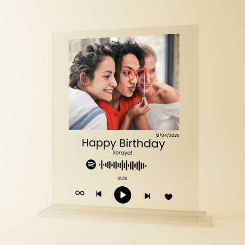 Geschenk zum Geburtstag - personalisiertes Acrylglas "Birthday song"