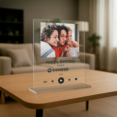 Geschenk zum Geburtstag - personalisiertes Acrylglas "Birthday song"