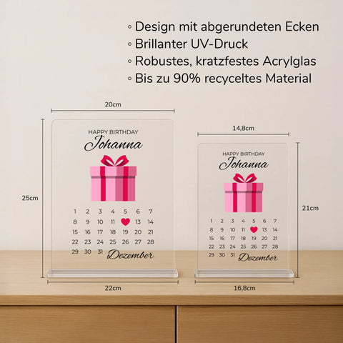 Geschenk zum Geburtstag - personalisiertes Acrylglas "Happy Day"