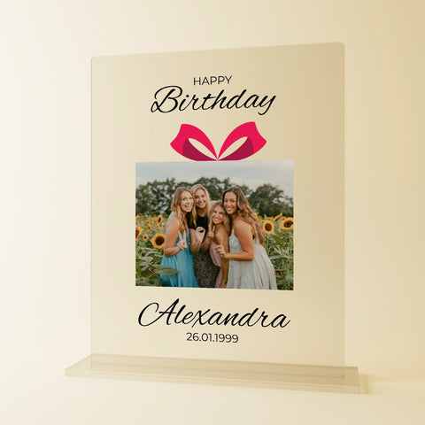 Geschenk zum Geburtstag - personalisiertes Acrylglas "Wünsche"