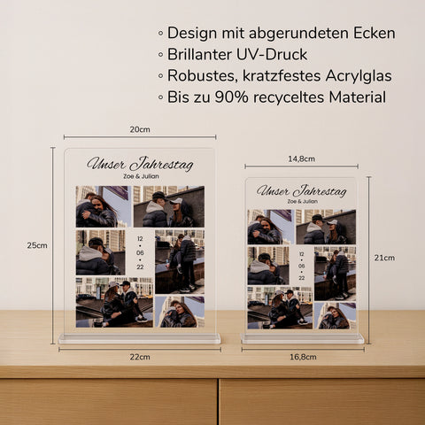 Geschenk zum Jahrestag - personalisiertes Acrylglas "Jahrestag"