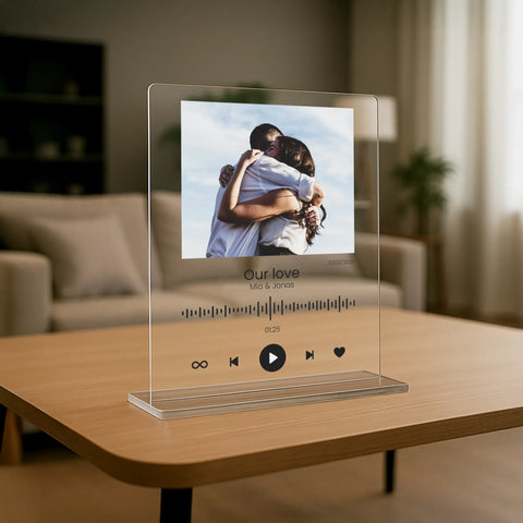 Geschenk zum Jahrestag - personalisiertes Acrylglas "Love song"