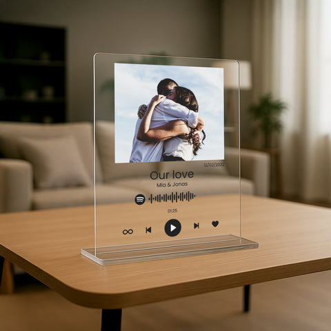 Geschenk zum Jahrestag - personalisiertes Acrylglas "Love song"