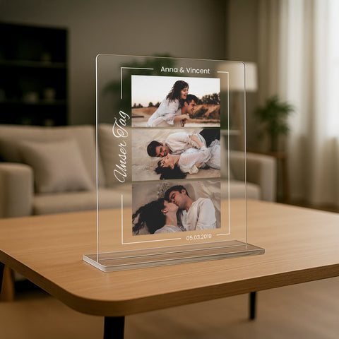 Geschenk zum Jahrestag - personalisiertes Acrylglas "Unser Tag"