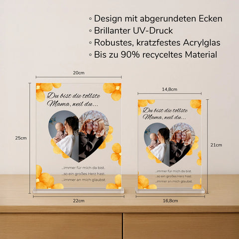 Geschenk zum Muttertag – personalisiertes Acrylglas "Blooming Love"