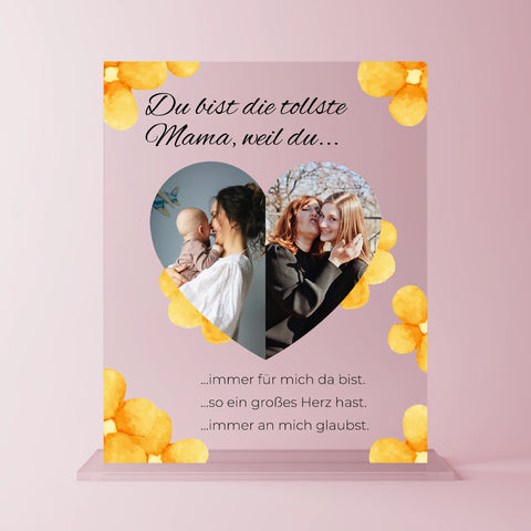 Geschenk zum Muttertag – personalisiertes Acrylglas "Blooming Love"