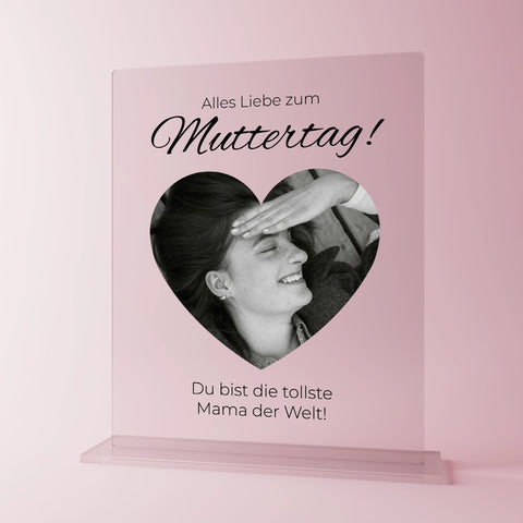 Geschenk zum Muttertag – personalisiertes Acrylglas "Herzensmama"