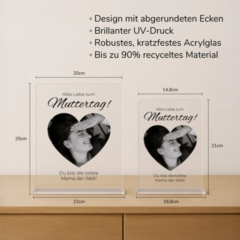 Geschenk zum Muttertag – personalisiertes Acrylglas "Herzensmama"