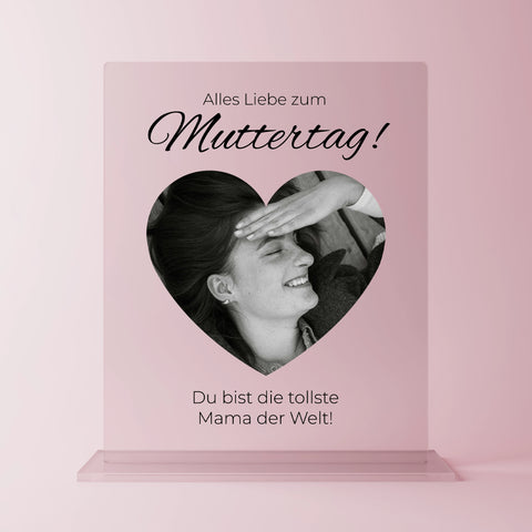 Geschenk zum Muttertag – personalisiertes Acrylglas "Herzensmama"