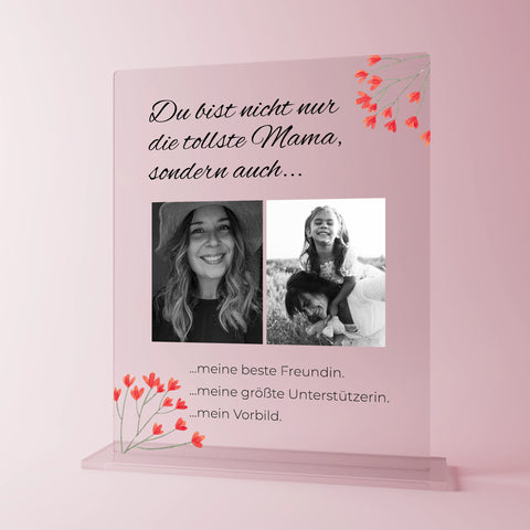 Geschenk zum Muttertag – personalisiertes Acrylglas "Herzmomente"