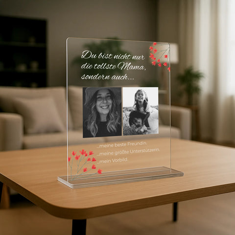 Geschenk zum Muttertag – personalisiertes Acrylglas "Herzmomente"