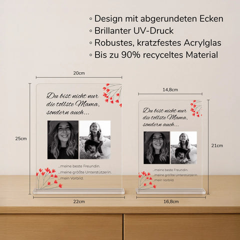Geschenk zum Muttertag – personalisiertes Acrylglas "Herzmomente"