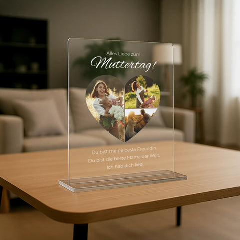 Geschenk zum Muttertag – personalisiertes Acrylglas "Love Mom"