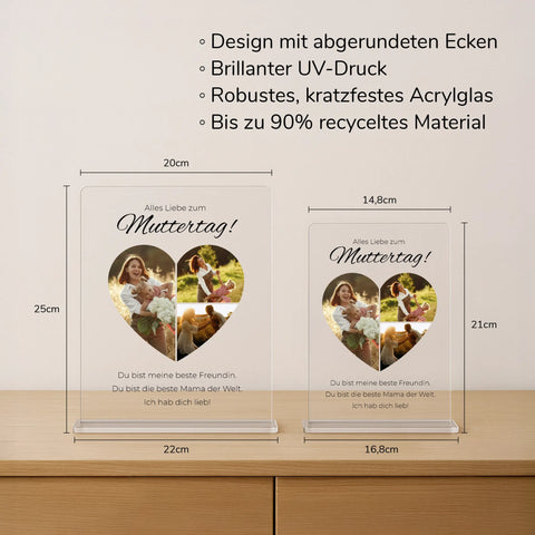 Geschenk zum Muttertag – personalisiertes Acrylglas "Love Mom"