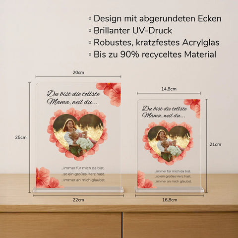 Geschenk zum Muttertag – personalisiertes Acrylglas "Mutterglück"