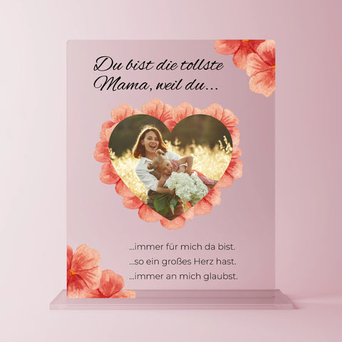 Geschenk zum Muttertag – personalisiertes Acrylglas "Mutterglück"
