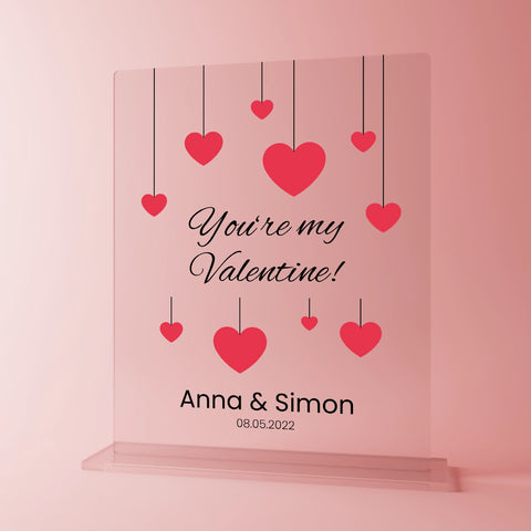 Geschenk zum Valentinstag – personalisiertes Acrylglas "Heart strings"