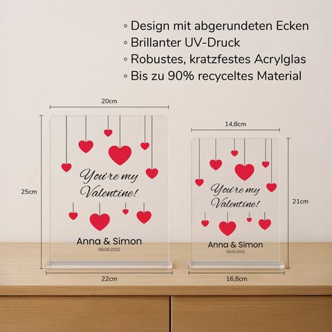 Geschenk zum Valentinstag – personalisiertes Acrylglas "Heart strings"
