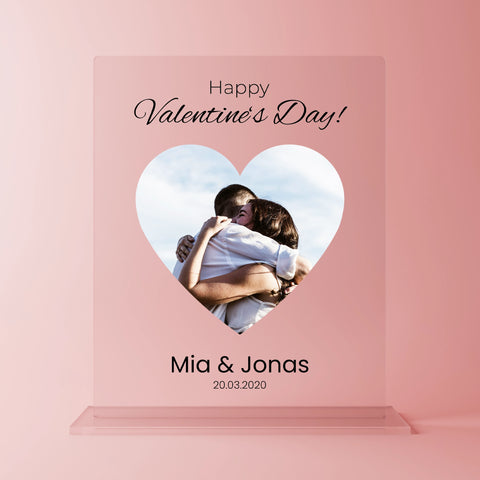 Geschenk zum Valentinstag – personalisiertes Acrylglas "Valentine"