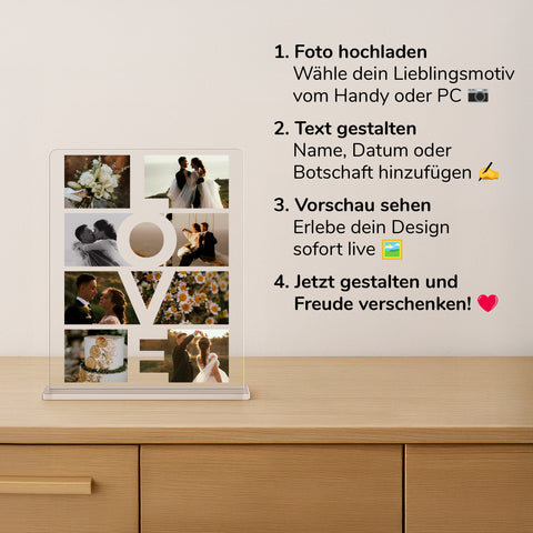 Geschenk zur Hochzeit - personalisiertes Acrylglas "Forever Love"